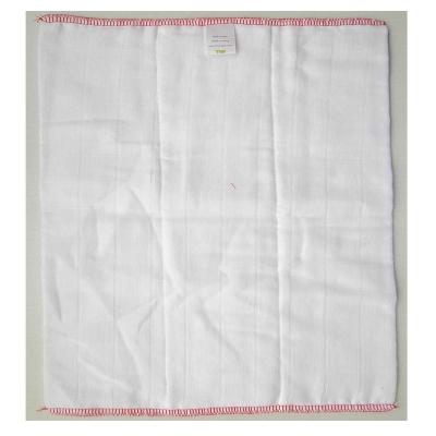 China Bamboo Plain Weave Organic Cotton Muslin Prefold Cloth Diaper for sale