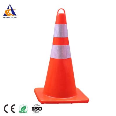 China Road Warning 700mm Top With Easy Loop Route Drinking PVC Traffic Cone for sale