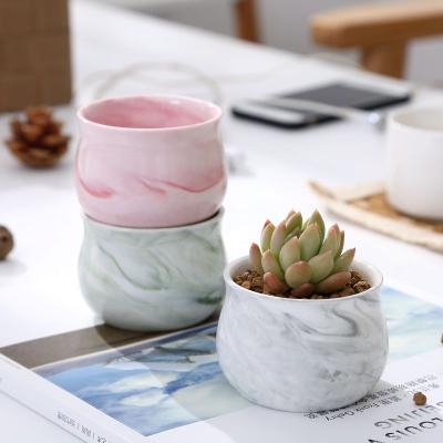 China Scandinavian Marble Ceramic Succulent Chandelier Nordic Mini Plant Effect Flower Pot Set Desktop Plants Durable Color Material zu verkaufen