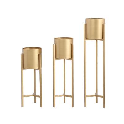 China Modern Power Coated Gold Black Color Flower Pot Stands Flower Stand Indoor Outdoor Metal Te koop