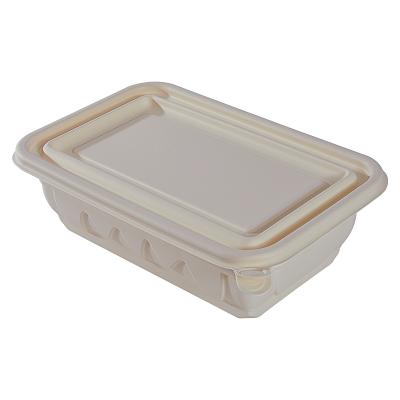 China Modern Disposable Eco Biodegradable Tableware Full 3 And 4 Compartment Full Lunch Tray With Lid for sale