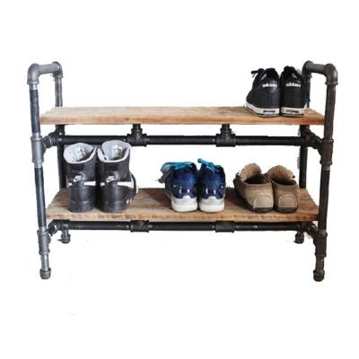 China Cheap Custom Retro Retro Shoe Rack Iron Water Pipe Rack Storage Cabinet Hot Selling Shoes Rack Boxed Storage for sale