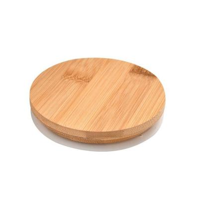 China Viable Decorative Bamboo Lids For Glass Wood Jar Cover Cup Jars Drinks Cup Wooden Lid for sale