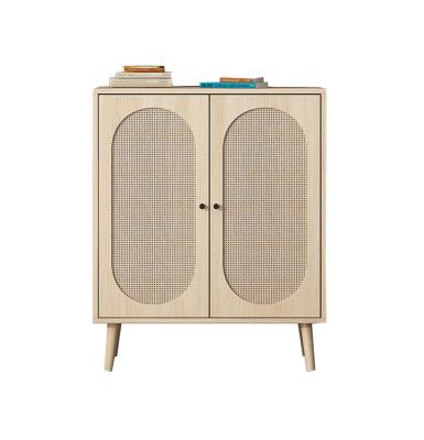 China Sideboard Storage Cabinet with 2 Natural Rattan Doors, Console Table Buffet Sideboard Cabinet with Storage for Living Room, Dini for sale