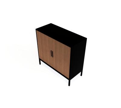 China Modern Goods Using Low Price Sideboards Black Fluted Wood File Cabinet for sale