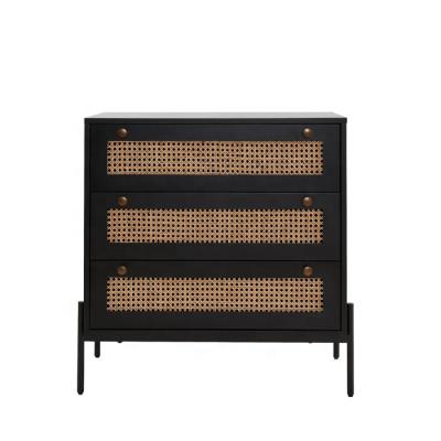 China (Other) Hot Selling Cheap French Adjustable Drawer Dresser Unit Rattan 3 Drawer Nordic Dresser French Chest for sale