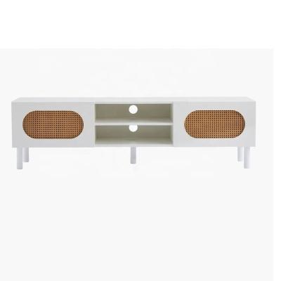 China High Quality Modern Living Room Furniture TV Cabinet Modern Extendable Hot Selling White Rattan TV Stand for sale