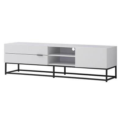 China Modern White Extendable TV Cabinet Pictures Living Room Furniture Living Room Furniture TV Stand Modern White Entertainment Unit for sale