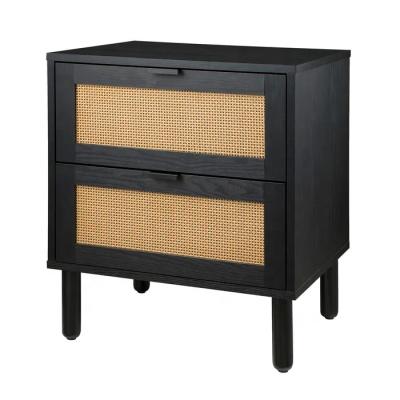 China Drawers Bedside Blackboard Near Modern Smart Furniture Nightstand Rattan Drawer Storage Cabinet For Bedroom for sale