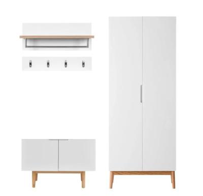 China (Others) Wholesale Natural Quality Wooden 4 In One Wardrobe, Wall Hanger, Shelve, Table White Matching Bedroom Furniture In Cheap for sale