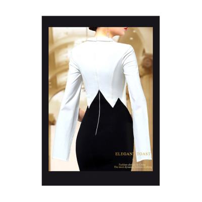 China Factory Direct Sale Eco-friendly Black White Designer Anti-Static Puffy Arms Evening Dresses for sale