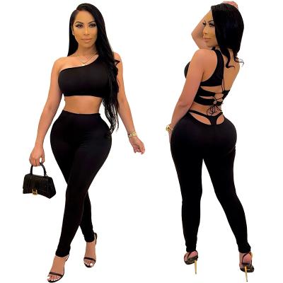 China Other Factory Directly Wholesale Black Two Piece Skirt Set Women Casual Two Piece Sets For Woman for sale