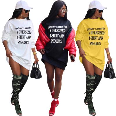 China QUICK DRY women's clothing street fashion letter print sweatshirt skirt long sleeve t-shirt for sale