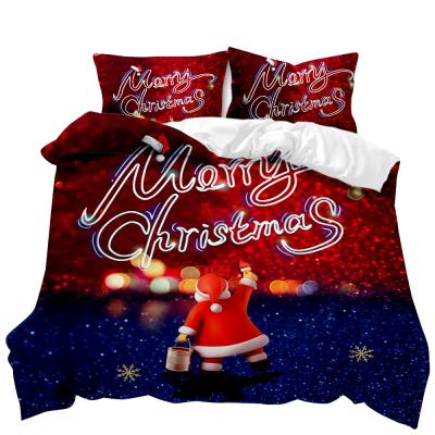 China Nondisposable Christmas Tree Design Bedding Set 100% New Santa 3D Polyester Design Duvet Cover for sale