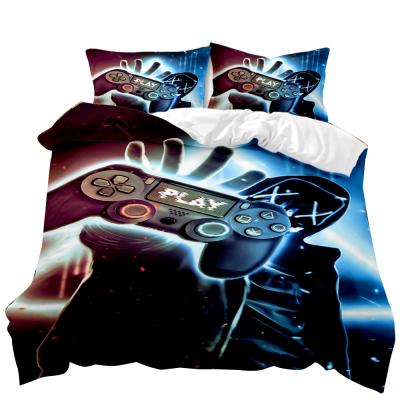 China 3D Personality Viable Game Neon Grip Boy Bedding 3 Pieces Set Custom Comforter Cover Pillow Case for sale