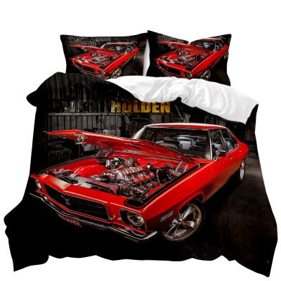 China Nondisposable World Famous Designer 3D Car Luxury Bedding Set 3 Piece Duvet Cover for sale