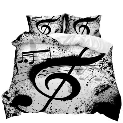 China Viable Musical Instrument Design 3D Printing Bedding Set Can Be Customized Character Comforter Cover for sale