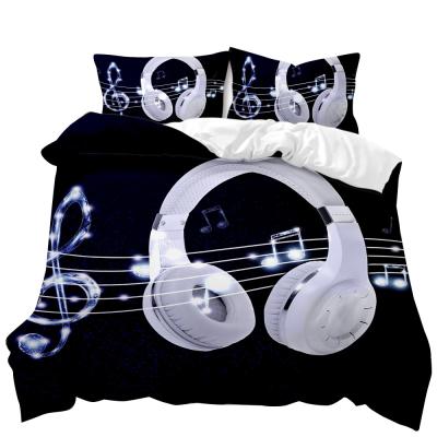 China Viable 3D Printing Comforter Cover Bedding Set Leisure Music Headphone Duvet Cover for sale