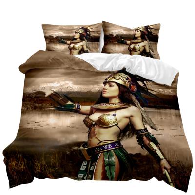 China Beautiful Nondisposable Images of Modern Indians 3D Printing Bedding Duvet Cover Set for sale