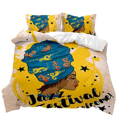 China Nondisposable Exotic Tribal Girl Bedding Set 3 Piece Comforter Cover Queen Pillow Case for sale