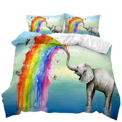 China Viable Manufacturer Wholesale Bedding 3D Animal Printing Down Comforter Cover Elephant Bed Comforter Cover Set for sale