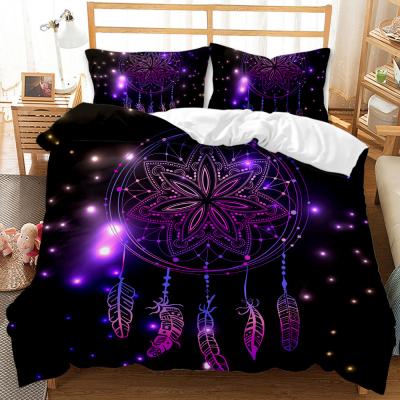 China Nondisposable 3D Printed Catcher Bedding Duvet Cover Dreamy Purple Can Rise Sheet And Fitted Sheet for sale