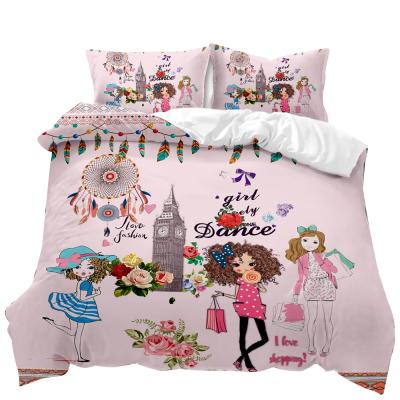 China Viable Modern Fashion Girl's Buying 3D Pink Copy Dora Duvet Set Beautiful for sale