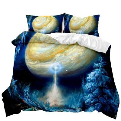 China Nebula 3D Star Galaxy Duvet Cover Nondisposable 3 Piece Kids Boys and Girls Space Bedding Set for sale