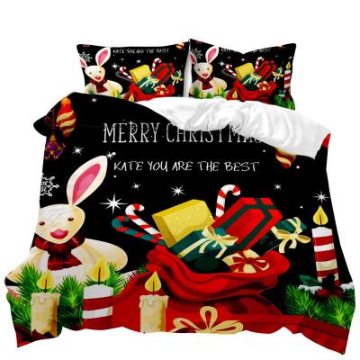 China Christmas Day Pattern Design 3D Bedding Set Decor Nondisposable Duvet Covers 3pcs Bedding Bed Linens for sale