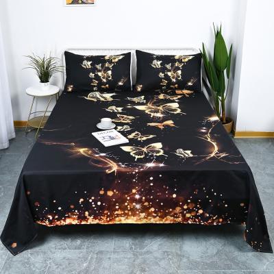 China Wholesale Soft 3D Folded Printed Customizable Polyester Flat Sheet Sets Bedding Set for sale