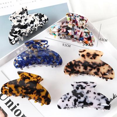 China Big Jaw Turtle Claw 9.5cm Wide Wholesale Cute Shell French Strong Acetate Plastic Hair Barrette For Women And Girl for sale