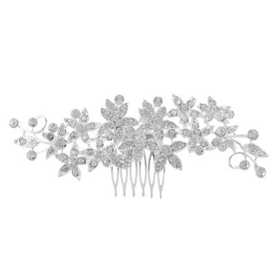 China Elegant Faux Pearl Crystal Bride Hair Accessories Hair Side Comb Cuts Flower Rhinestone Wedding Hair Comb For Bride Bridesmaid for sale