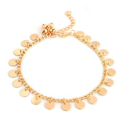 China ALLOY Ethnic Jewelry for Boho Bell Foot Beach Gypsy High Quality Gold or Silver Coin Chains Handmade Anklets for sale