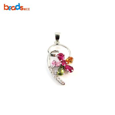 China Made In Real Porcelain Beadsnice ID 26268 Flower Jewelry 925 Pndants With Zircon Silver for sale