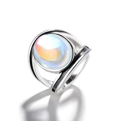 China Rainbow Hot Sale Lead Free Nickel Free Moonstone Ring Wholesale for sale