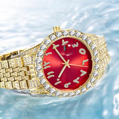 China Premium Date Full Diamond Dial Calendar Quartz Men's Business Smart Wristwatch Full Diamond Dial Automatic Hippie Gold Hip Hop 2022 Fashion Watches for sale