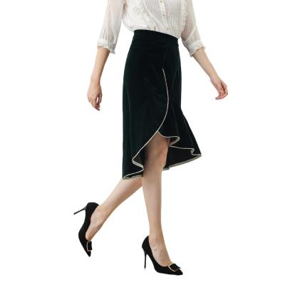 China Breathable Daily Wear Patchwork Ruffle Skirt Customized Polyester Skirt for sale