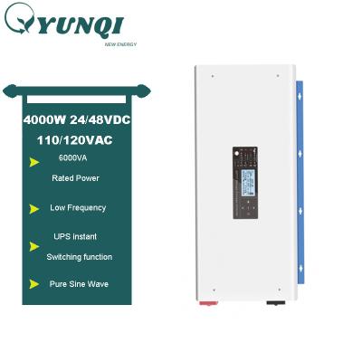 China Yunqi Solar Power System Home Manufacturer 4000W 48/96VDC 6000VAPure Low Frequency Sine Wave Solar Inverter For Home Use for sale