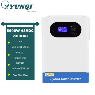 China Hybrid Solar Inverter Tending Home Solar Power System Mppt 5.6kw 5600W New Built In Mppt Controller With 100a Solar Hybrid Inverter for sale