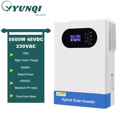 China New Product Home Solar Power System Hybrid Off Grid Solar Inverter Single Phase 5.6kw With 100a Mppt Solar Charge Controller Solar Inverter Hybrid for sale