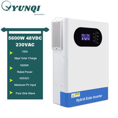 China Wholesale Price Solar Power System Home Pure Sine Wave Solar Inverter 5600w 5.6kva 48v 120/240v Off Grid Hybrid Grid Solar Inverter for sale