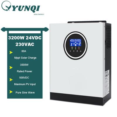 China DC 220v Solar Power System Home Yunqi Factory Inversor 12v 24v 48v To AC Inverter 3200w Solar Pure Sine Wave Power Inverter for sale