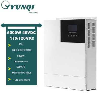 China Home Solar Power System New Trending Hybrid Off Grid Solar Inverter Single Phase 5kw With 80a Mppt Solar Charge Solar Inverter Hybrid Controller for sale