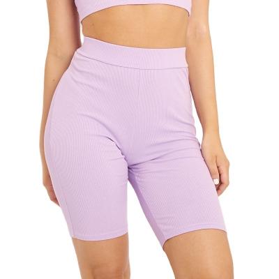 China summer women ladies solid waist knit parride high skinny knit sexy ribbed gym women hot shorts for sale