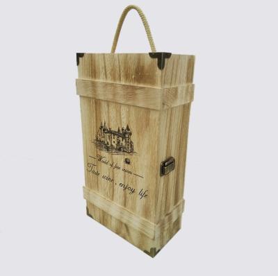 China Custom Logo Oak Bulk Lacquer Gift Wholesale Recyclable Packaging Wooden Wine Box for sale