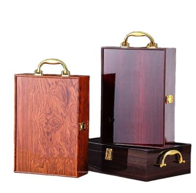 China Recycled New Materials Wooden Wine Box Custom Logo Piano Lacquer Wooden Wine Gift Box For Single Wine Bottle for sale