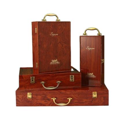 China Hot Selling Recycled Materials Wooden Wine Box and Lacquer Custom Piano Single Wine Bottle Gift Box for sale