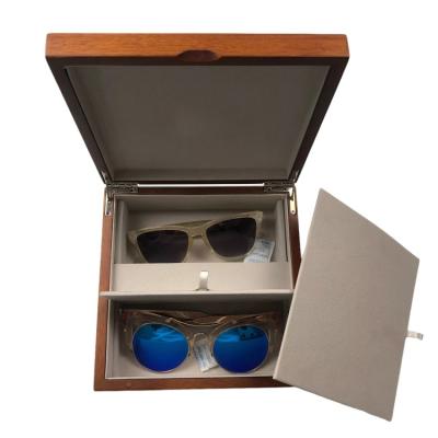 China Vetro MDF Sunglasses Board High Quality Sunglasses Display Storage Box Wooden Matte/Glossy Box With Lid for sale