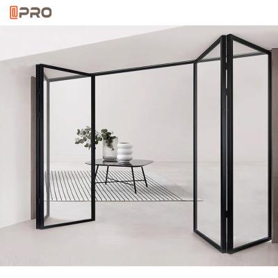 China Customize (Please Contact Us) Frames Modern Aluminum Double Glazed Interior Folding Glass Door File Door Bifolding Door for sale