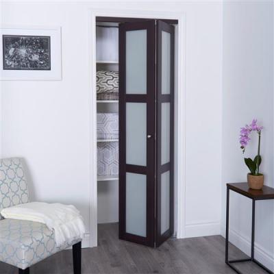 China Modern Cheap Interior Pantry Design Bi Fold Toilet Door Bathroom Foldable Aluminum Slim Glass Door for sale